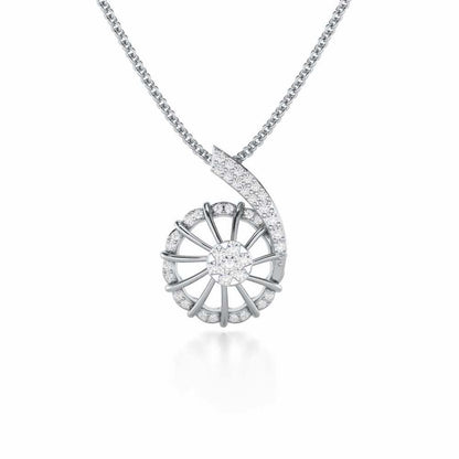 Stellar Fin Silver Pendant - White Gold - Image 1