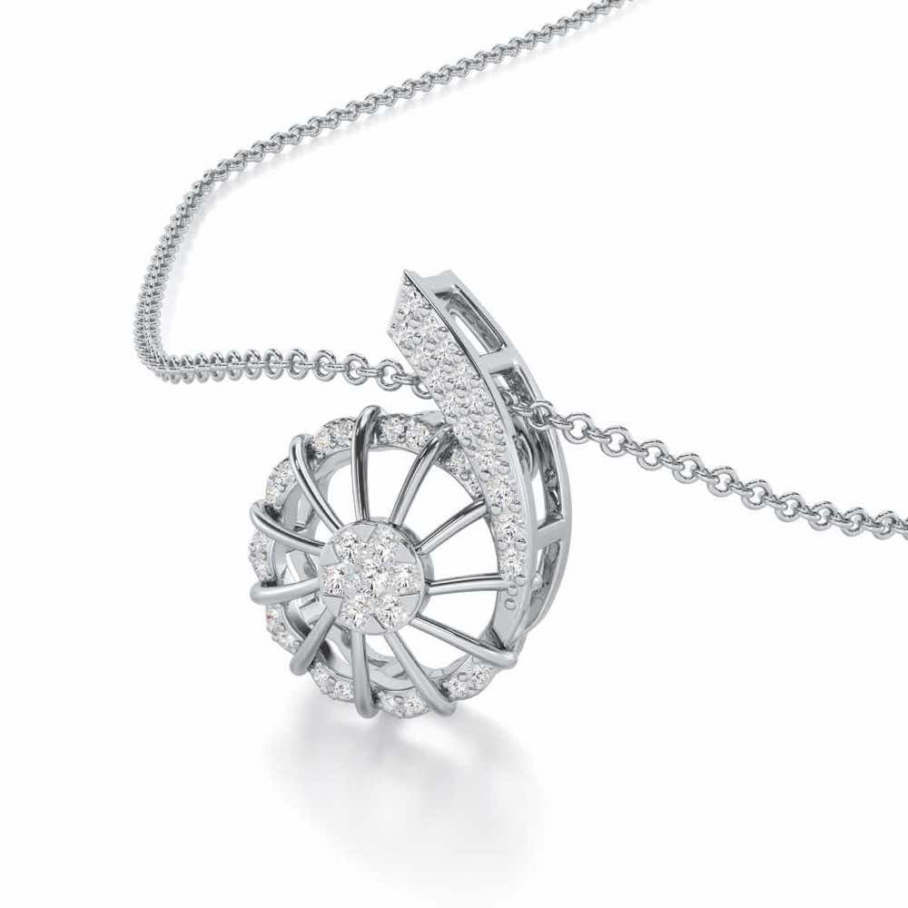 Stellar Fin Silver Pendant - White Gold - Image 2
