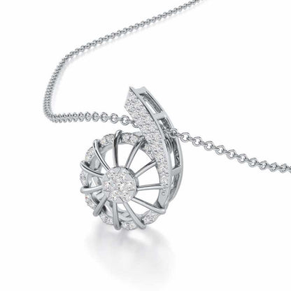 Stellar Fin Silver Pendant - White Gold - Image 2