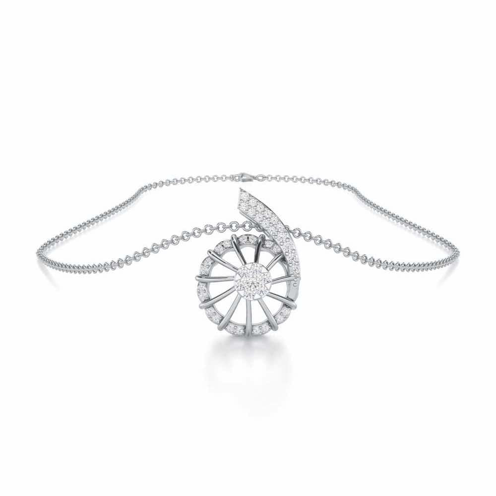 Stellar Fin Silver Pendant - White Gold - Image 3
