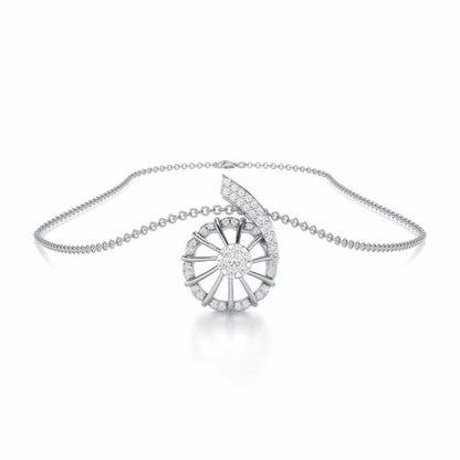 Stellar Fin Silver Pendant - White Gold - Image 3