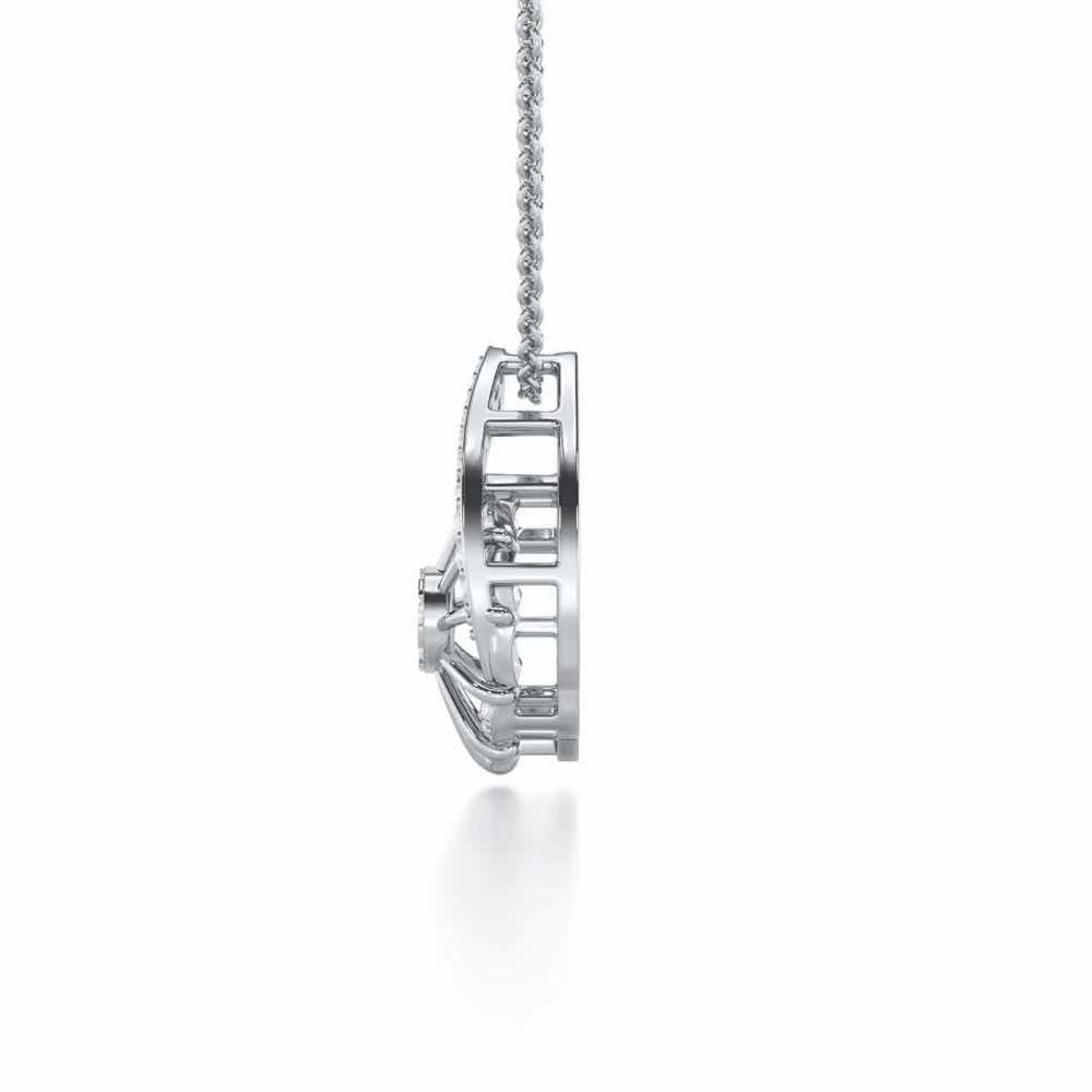 Stellar Fin Silver Pendant - White Gold - Image 4