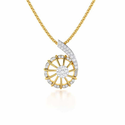 Stellar Fin Silver Pendant - Yellow Gold - Image 1