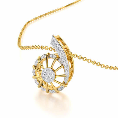 Stellar Fin Silver Pendant - Yellow Gold - Image 2