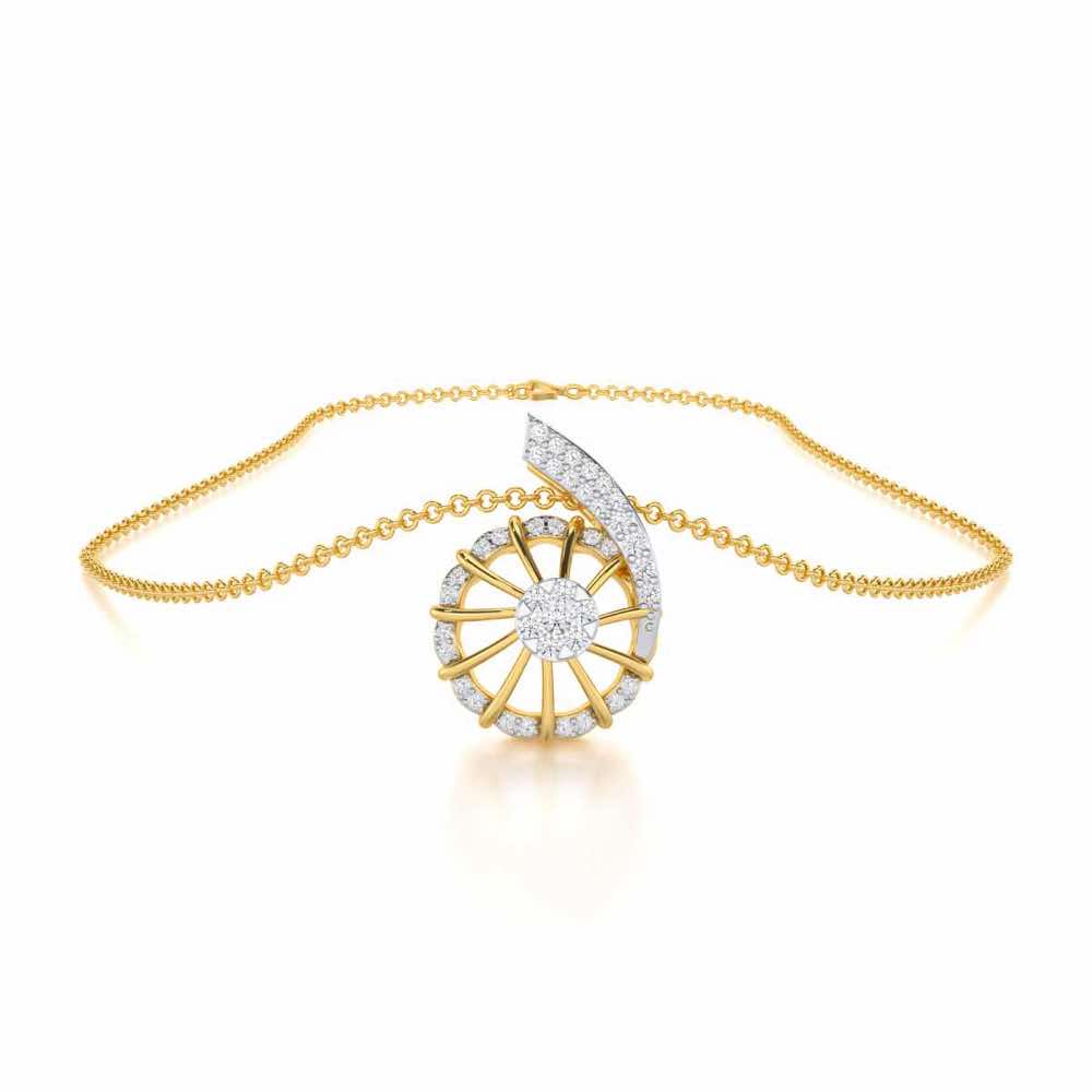 Stellar Fin Silver Pendant - Yellow Gold - Image 3