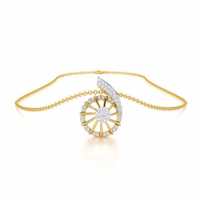 Stellar Fin Silver Pendant - Yellow Gold - Image 3