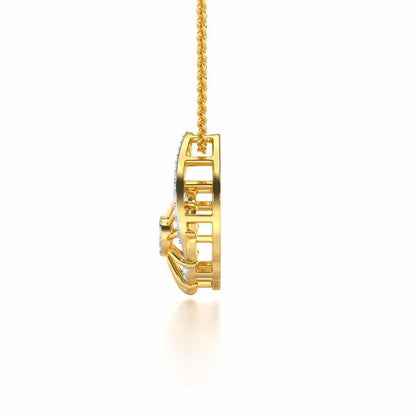 Stellar Fin Silver Pendant - Yellow Gold - Image 4