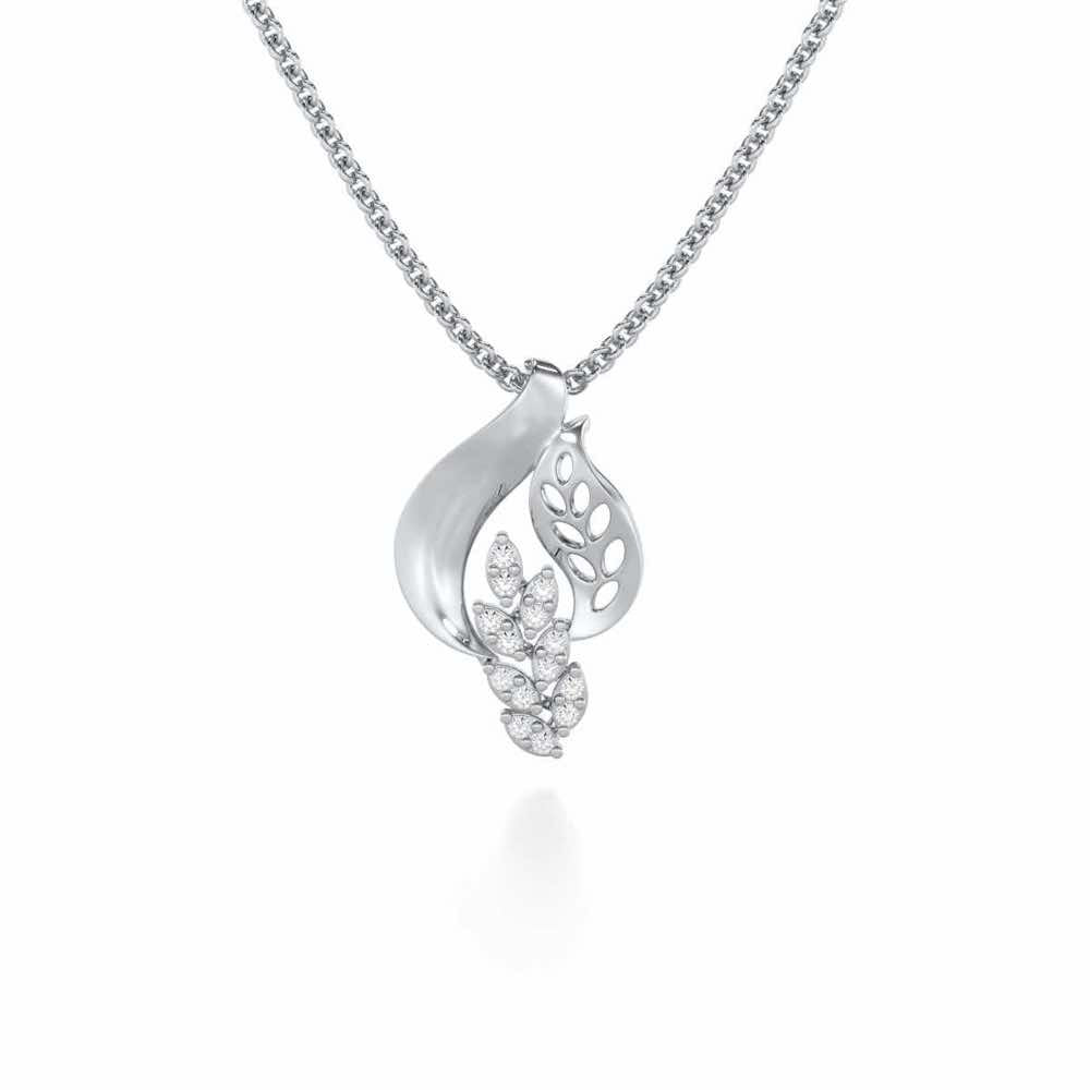 Stellar Vine Silver Pendant - White Gold - Image 1