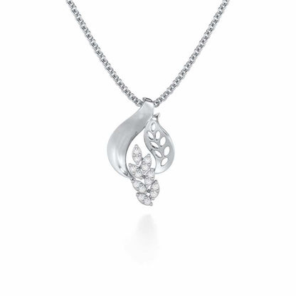Stellar Vine Silver Pendant - White Gold - Image 1
