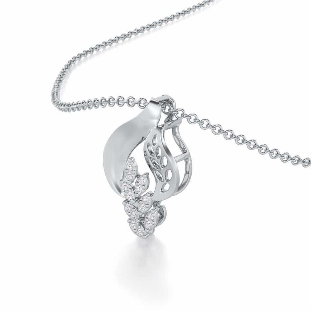 Stellar Vine Silver Pendant - White Gold - Image 2