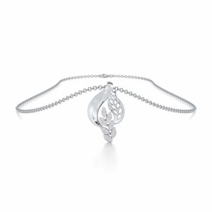 Stellar Vine Silver Pendant - White Gold - Image 3