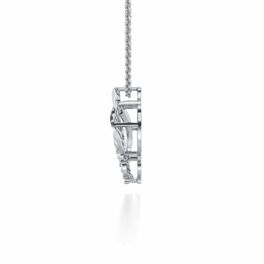 Stellar Vine Silver Pendant - White Gold - Image 4