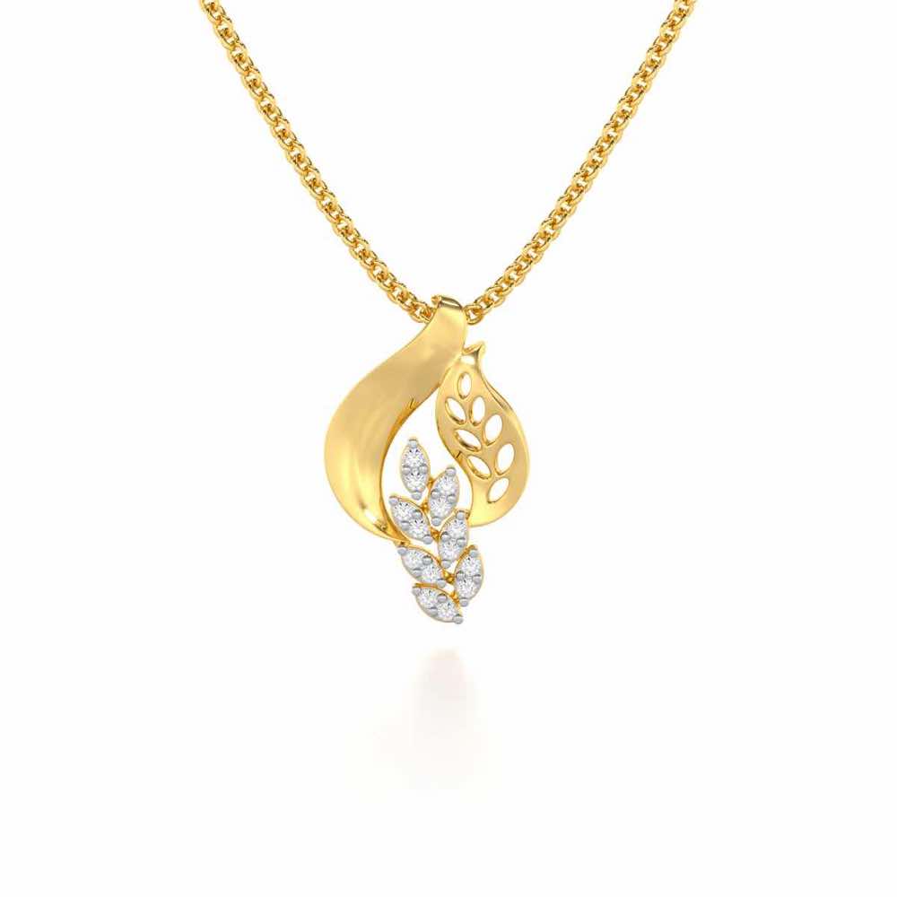 Stellar Vine Silver Pendant - Yellow Gold - Image 1