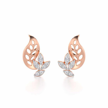 Stellar Vine Silver Stud Earrings - Rose Gold - Image 1