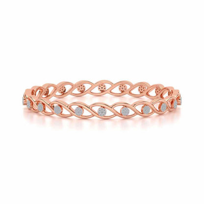 Stone Wave Silver Bangles - Rose Gold - Image 4