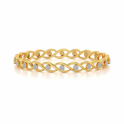 Stone Wave Silver Bangles - Yellow Gold - Image 4