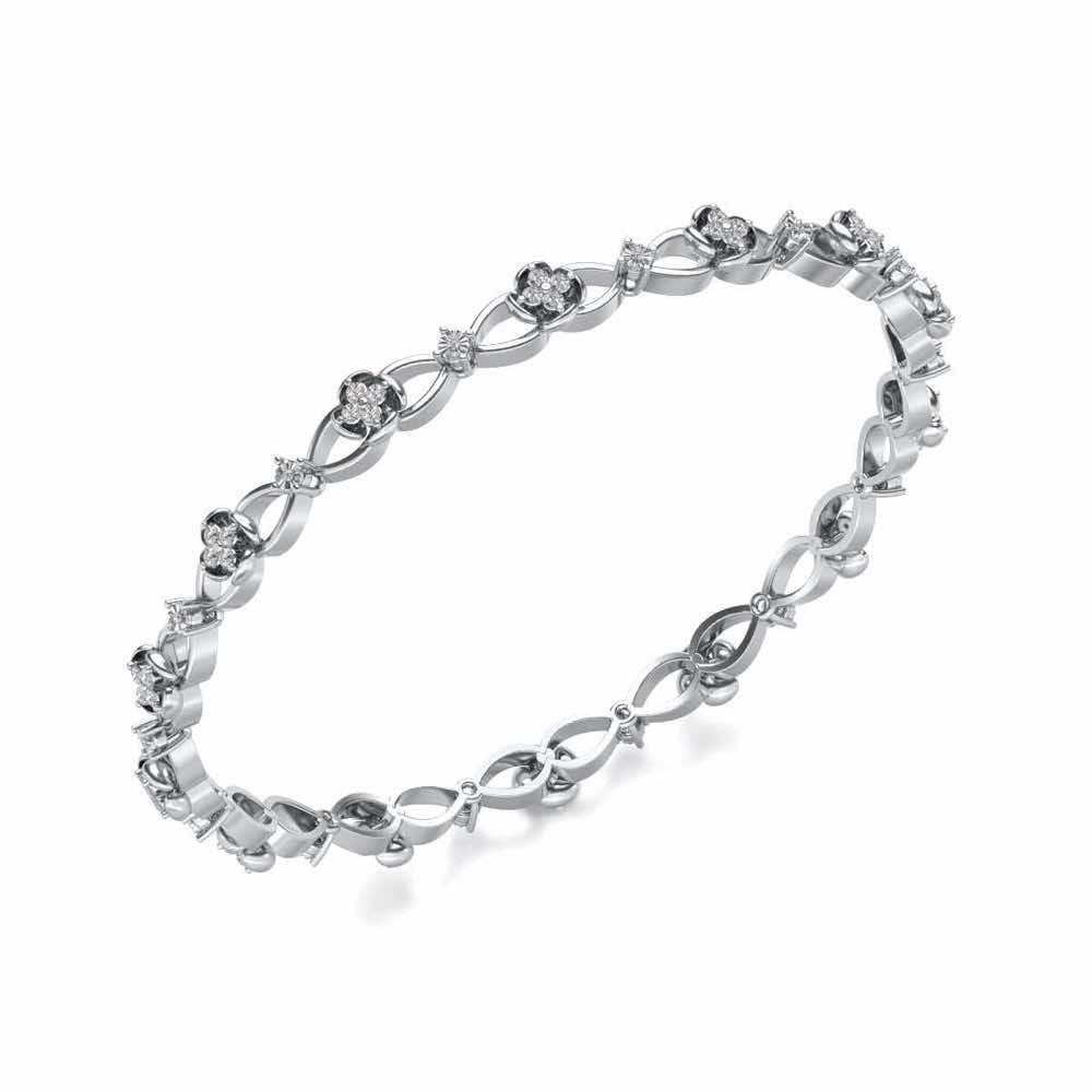 Storyteller Silver Bangles - White Gold - Image 1