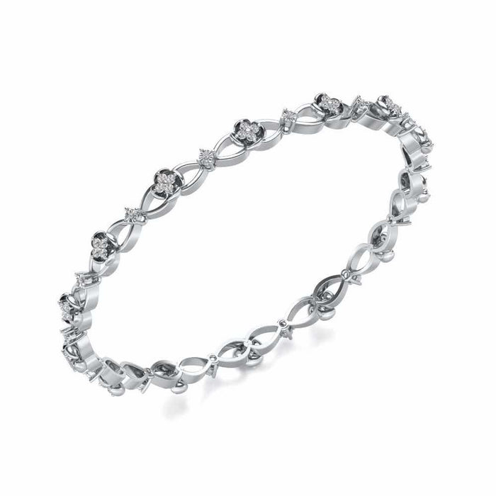 Storyteller Silver Bangles - White Gold - Image 1