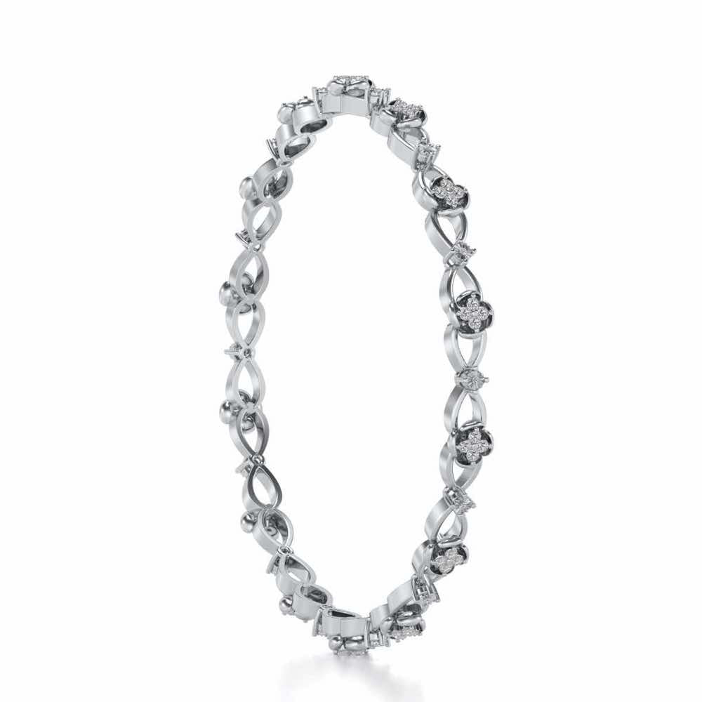 Storyteller Silver Bangles - White Gold - Image 3