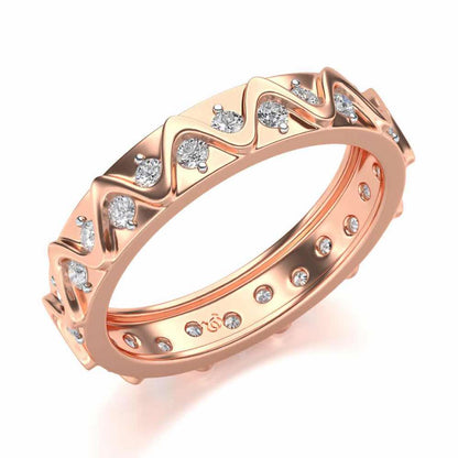 Strands Silver Band Ring - Rose Gold - Image 1