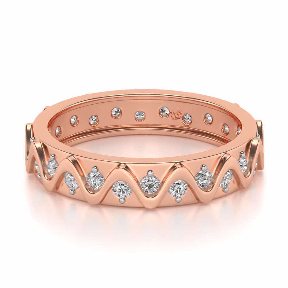 Strands Silver Band Ring - Rose Gold - Image 2