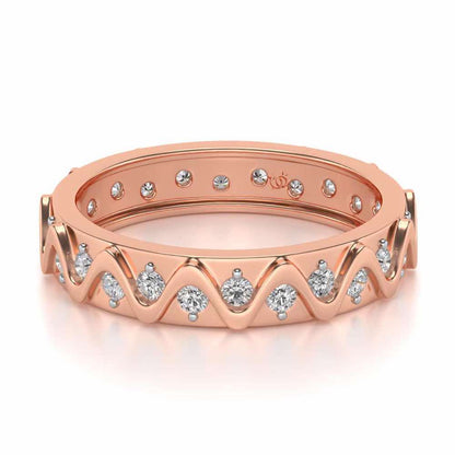 Strands Silver Band Ring - Rose Gold - Image 2
