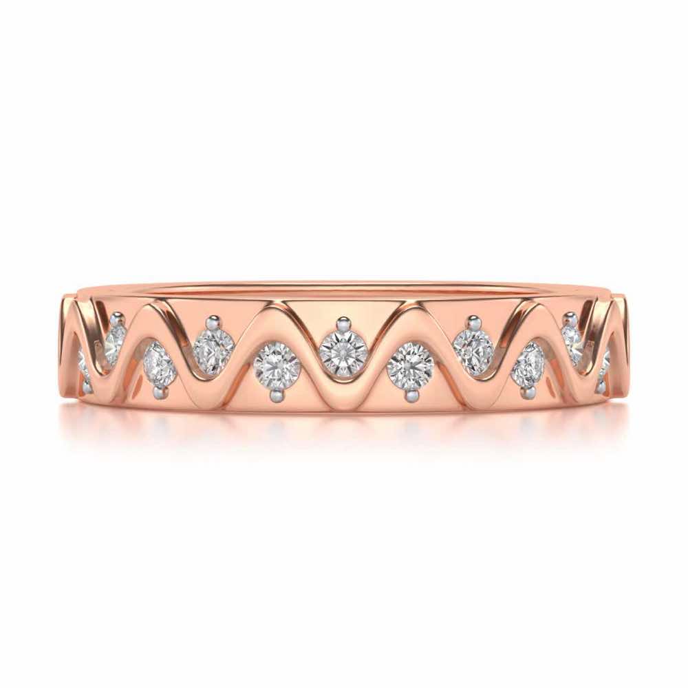 Strands Silver Band Ring - Rose Gold - Image 4