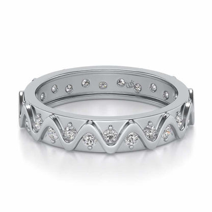 Strands Silver Band Ring - White Gold - Image 2