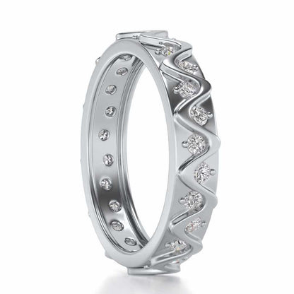 Strands Silver Band Ring - White Gold - Image 3