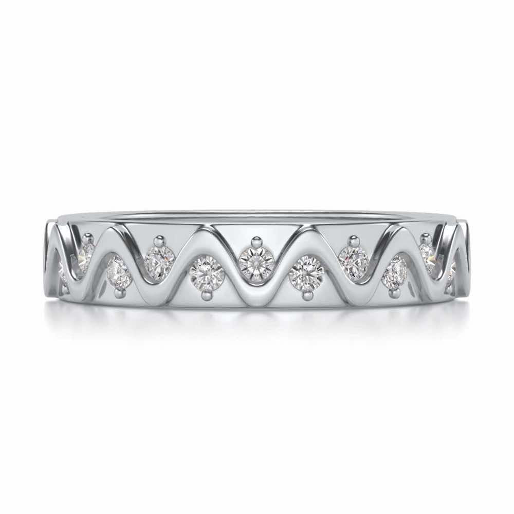 Strands Silver Band Ring - White Gold - Image 4