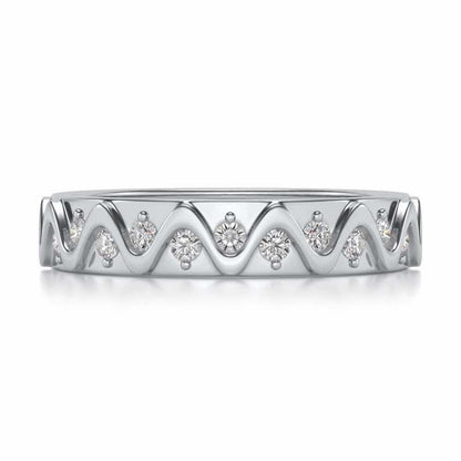 Strands Silver Band Ring - White Gold - Image 4