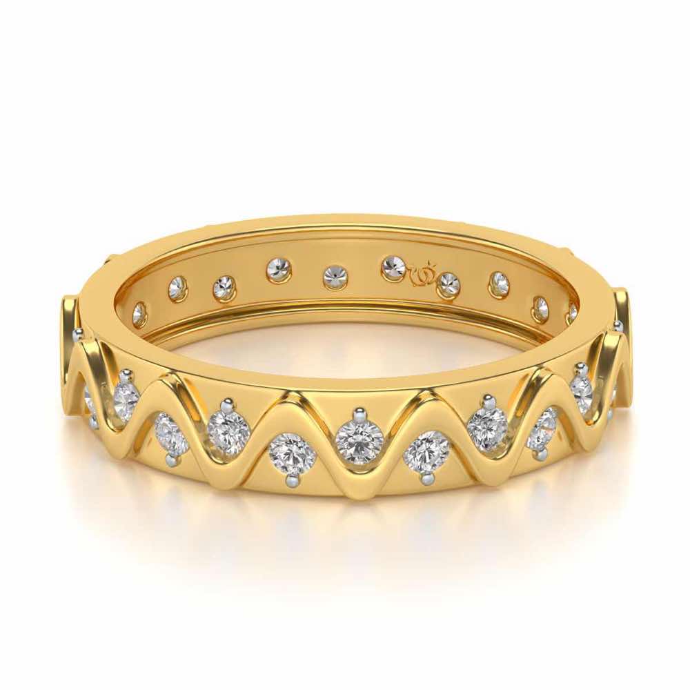 Strands Silver Band Ring - Yellow Gold - Image 2