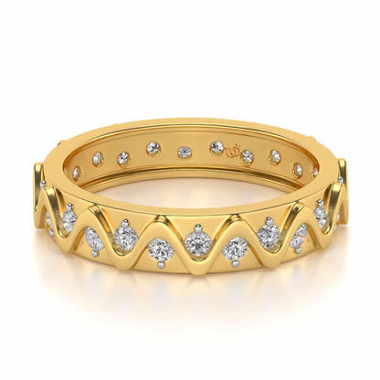Strands Silver Band Ring - Yellow Gold - Image 2