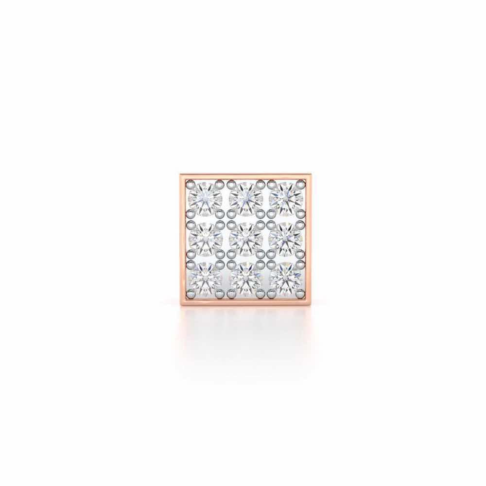 Strapping Silver Men Stud - Rose Gold - Image 1
