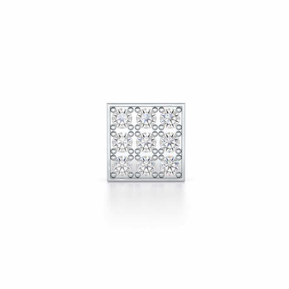 Strapping Silver Men Stud - White Gold - Image 1