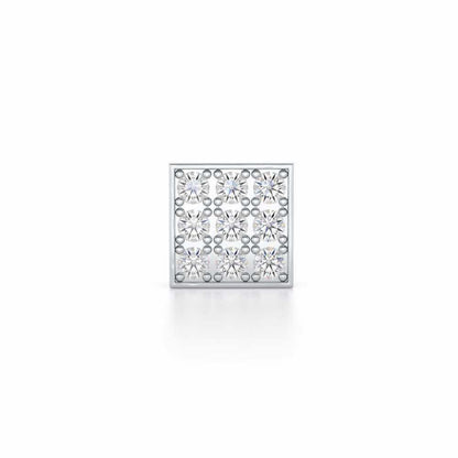 Strapping Silver Men Stud - White Gold - Image 1