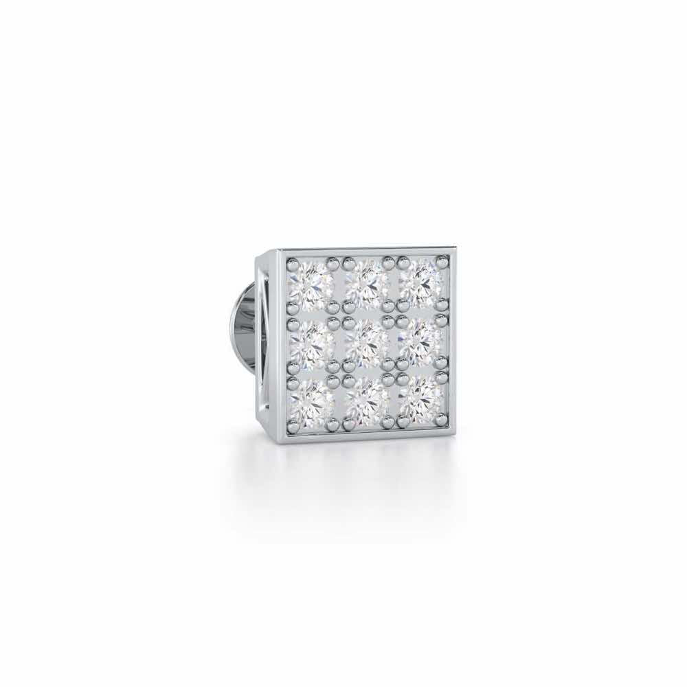Strapping Silver Men Stud - White Gold - Image 2