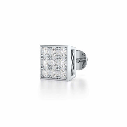 Strapping Silver Men Stud - White Gold - Image 3