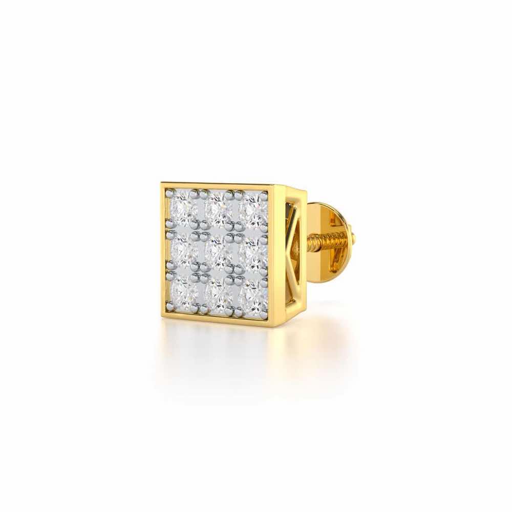 Strapping Silver Men Stud - Yellow Gold - Image 3