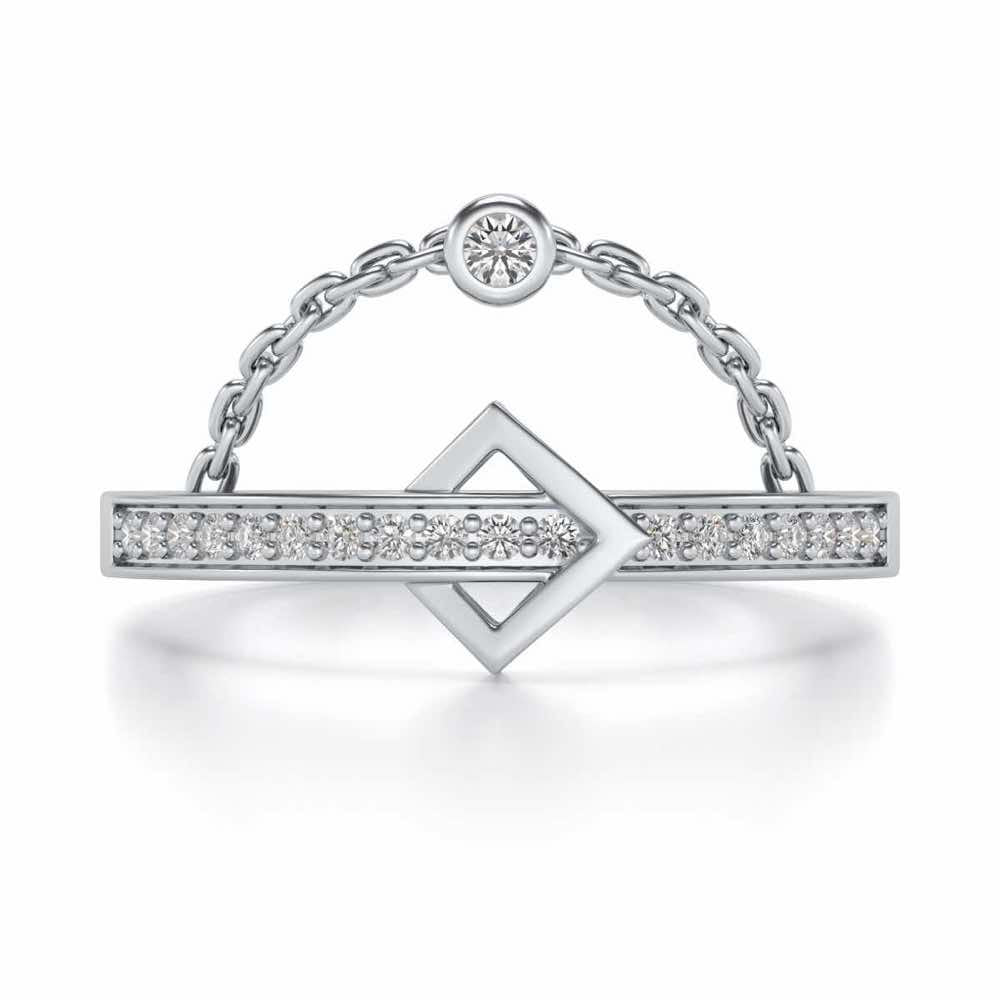 StrategicAlly Enchained Silver Ring - White Gold - Image 4