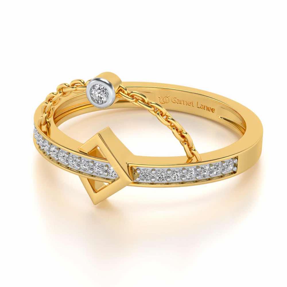StrategicAlly Enchained Silver Ring - Yellow Gold - Image 2