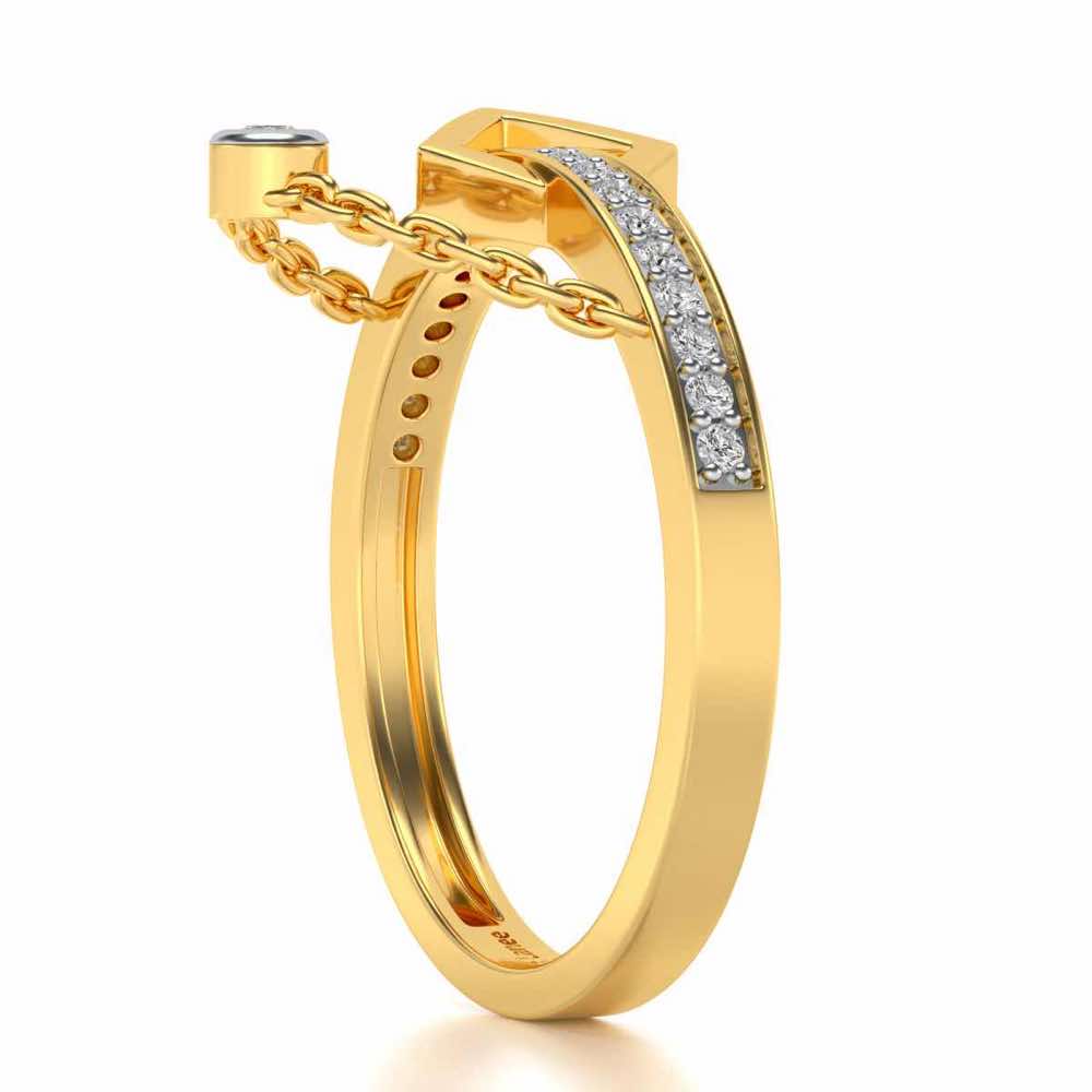 StrategicAlly Enchained Silver Ring - Yellow Gold - Image 3