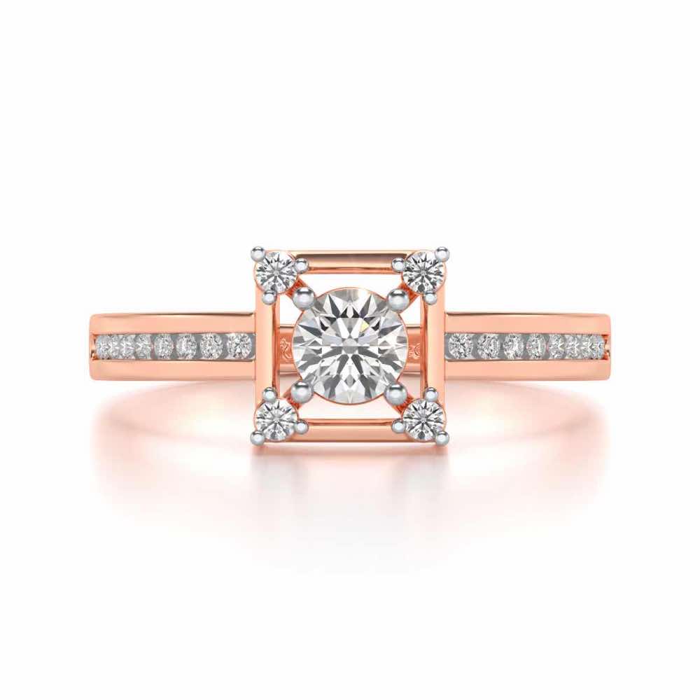 Strength Solitaire Silver Ring - Rose Gold - Image 4