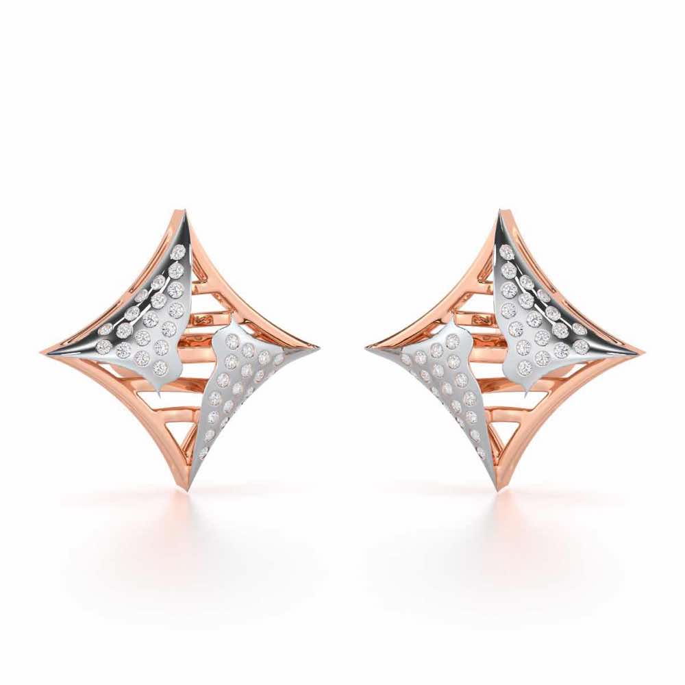 Striking Bright Silver Earrings - Rose Gold - Image 1