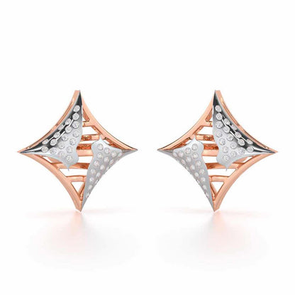 Striking Bright Silver Earrings - Rose Gold - Image 1