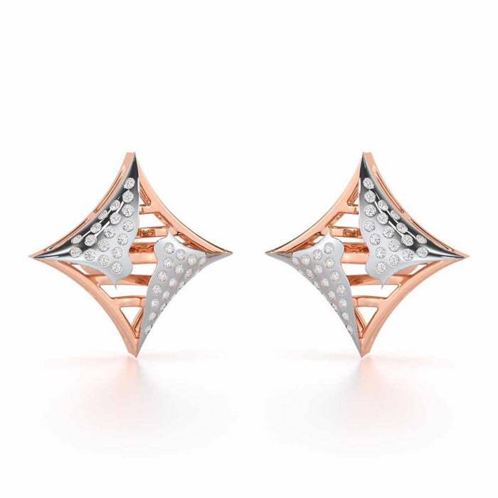 Striking Bright Silver Earrings - Rose Gold - Image 1