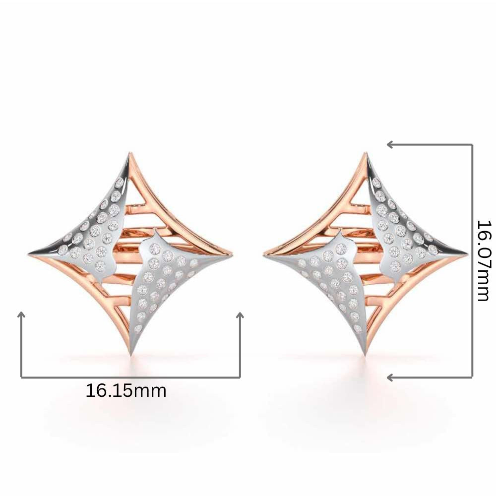 Striking Bright Silver Earrings - Rose Gold - Image 2