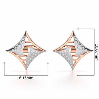 Striking Bright Silver Earrings - Rose Gold - Image 2