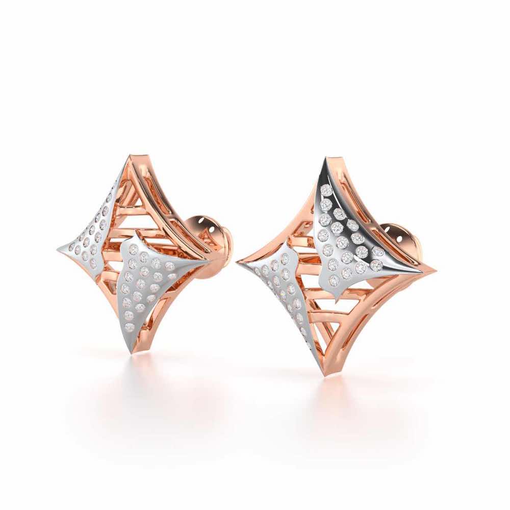 Striking Bright Silver Earrings - Rose Gold - Image 3