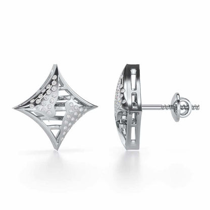 Striking Bright Silver Earrings - White Gold - Image 4